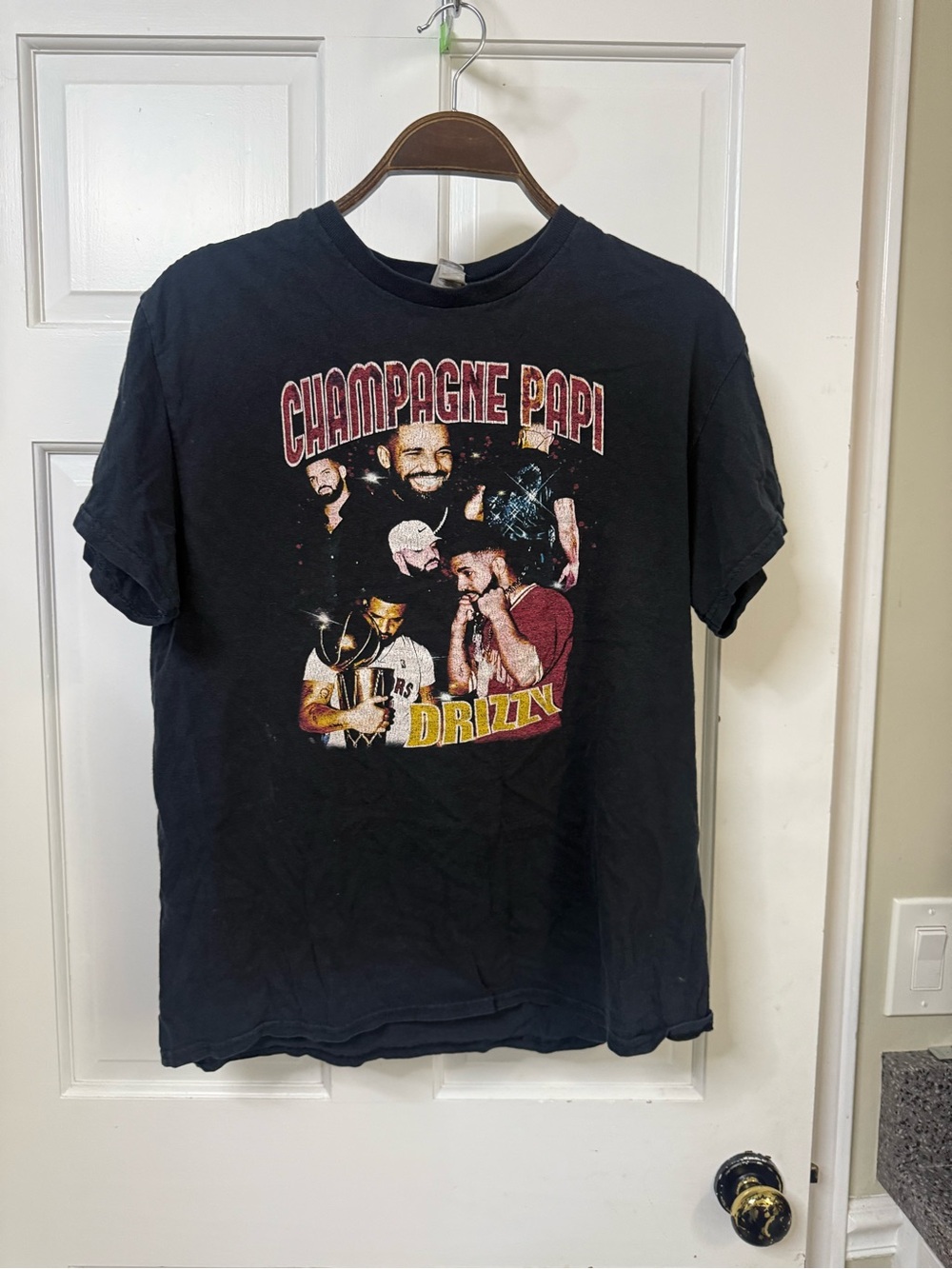 & Other Stories Black 'Champagne Papi' Graphic Short Sleeve Tee